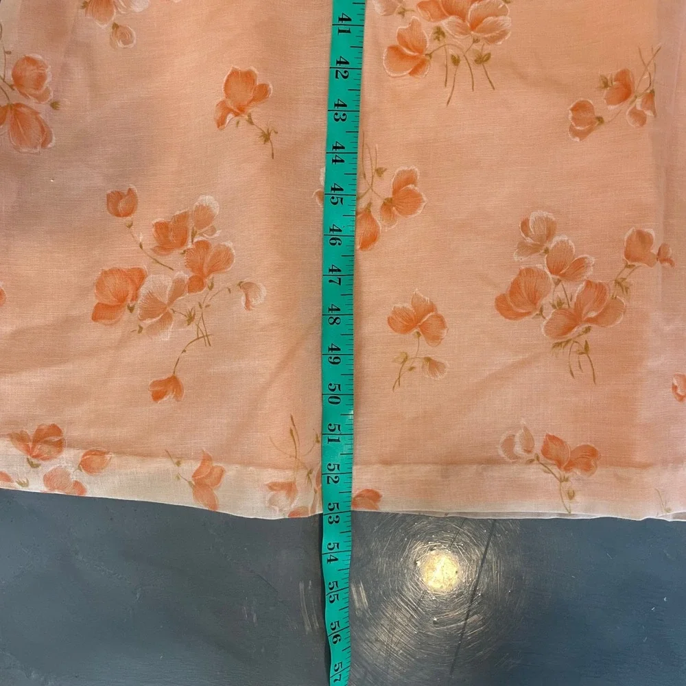 Vintage Peach Floral Cottagecore Maxi Dress S Matching Shawl Orange Gown Fairy